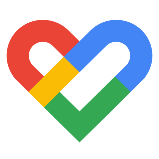 Colorful heart-shaped logo with red, blue, green, and yellow colors on a white background
